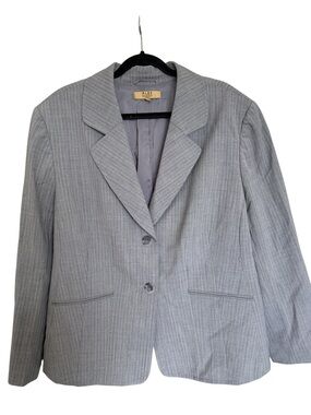 Alex Marie Gray Pinstripe Blazer with Gold Label